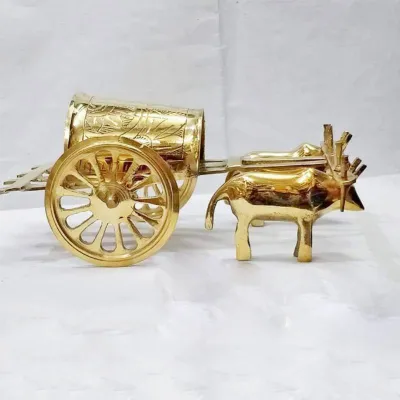  Vintage Brass Bullock Cart (Pitol)